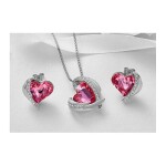 Souprava náhrdelníku a náušnic Swarovski Elements Amorita Bianca, Růžová 45 cm + 5 cm (prodloužení)