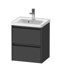 DURAVIT - Ketho.2 Umyvadlová skříňka 55x48x38 cm, 2 zásuvky, grafit mat K25280049490000
