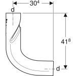 GEBERIT - Příslušenství Koleno PE BottomTurn, d 110 mm, černá 367.615.16.1