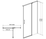 CERSANIT - Kyvné dveře s pevným polem MODUO 90x195, pravé, čiré sklo S162-006