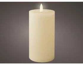 LED svíčka Lumineo 7x15 cm, krémová