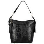 Trendy dámská kožená kabelka na rameno Sascha, černá