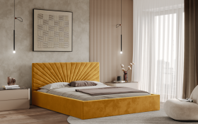 FRONTI Postel BACOLI 180x200 zlatá s úložným prostorem