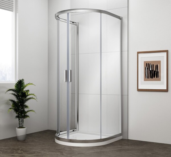 POLYSAN - EASY půlkruhová sprchová zástěna 900x900, čiré sklo EL4615