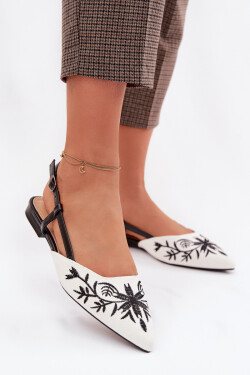 Dámské sandály s výšivkou na ploché Černé Grelia 40