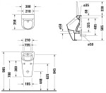 DURAVIT - ME by Starck Pisoár, zadní přívod, Rimless, WonderGliss, bílá 28123000001