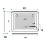 REA - LED zrcadlo na zeď s policí 80x60 cm L-8060 HOM-08530