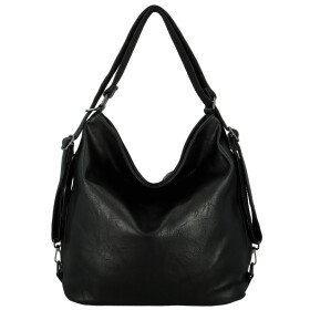 Stylový dámský koženkový kabelko-batoh Dexy, černý