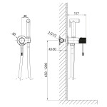 SAPHO - SOLARIS podomítková bidetová baterie se Stop sprškou, kulatá, černá/měď mat WD040PG