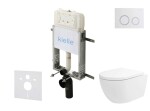 Kielle - Genesis New Set předstěnové instalace, klozetu Oudee, Vortex Rimless+, sedátka softclose a tlačítka Gemini New II, lesklá bílá/chrom 30528SZ22