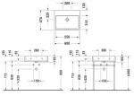 DURAVIT - Vero Air Umyvadlo 60x47 cm, s přepadem, bez otvoru pro baterii, bílá 2350600060
