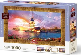 ART PUZZLE 5665 Puzzle s rámem a lepidlem 3v1 Dívčí věž