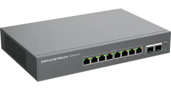 Grandstream GWN7721P / Switch / L2 Lite Managed / PoE+ / 8x 2,5GbE RJ45 / 2x 10G SFP+ (GWN7721P)