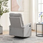 Relaxační křeslo, manuální ovládání, světle šedá látka
