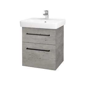Dřevojas - Umyvadlová skříňka Q MAX SZZ2 55 - D01 Beton / Úchytka T06 / D01 Beton 67512H