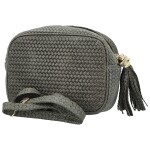 Módní dámská kožená crossbody kabelka Kalea, šedá