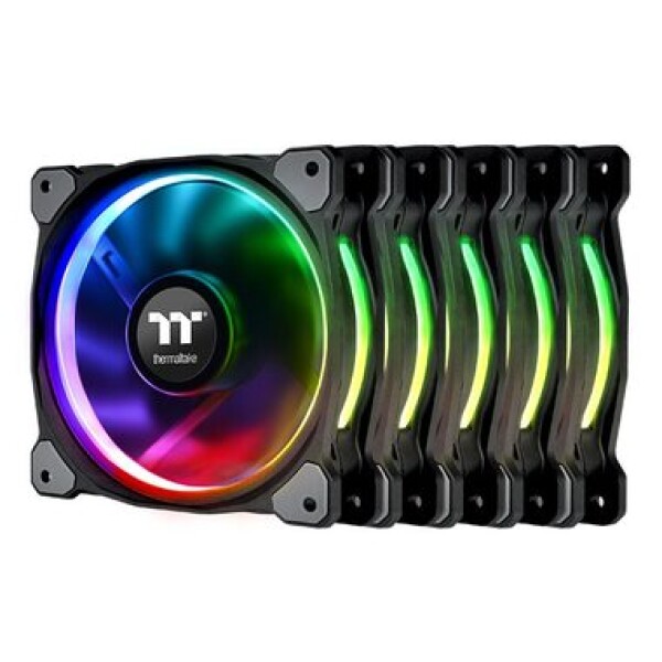 THERMALTAKE Riing Plus 14 RGB černá 5ks / Ventilátor / 140 mm / Hydraulic Bearing / 1400 RPM @ 27.2 dB / 63.19 CFM (CL-F057-PL14SW-A)