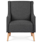 Křeslo, potah černá látka, nohy masiv bříza, přírodní odstín