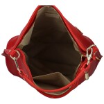 Trendy dámská velká kožená kabelka Mercedes, červená