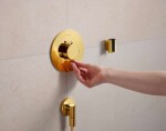 HANSGROHE - FixFit Fine S Nástěnné kolínko, leštěný vzhled zlata 28882990