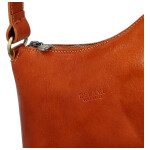 Módní dámská kožená kabelka na rameno Delami Vera Pelle Nemia, koňaková