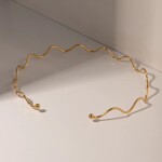 ELENYS Wawe – pozlacený náhrdelník 18K žluté zlato Průměr chokeru: 12,3 cm (nastavitelný / roztahovací)