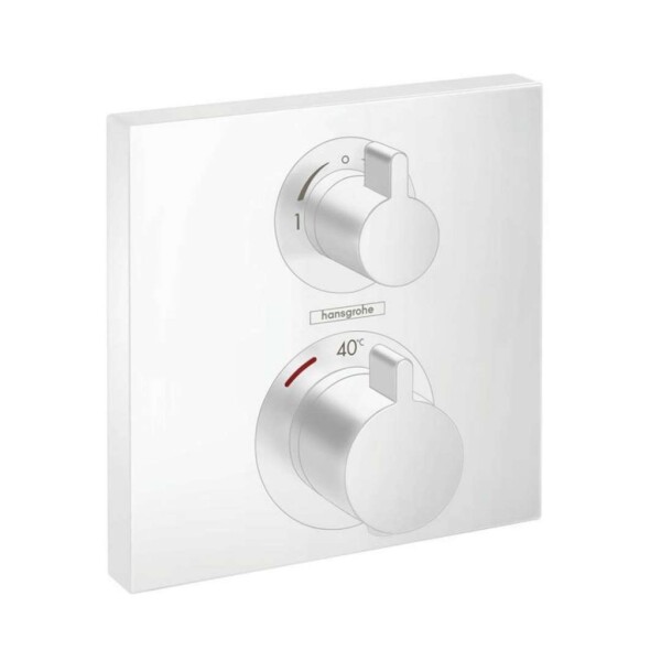 HANSGROHE - Ecostat Square Termostatická baterie pod omítku pro 2 spotřebiče, matná bílá 15714700