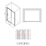 CERANO - Sprchové posuvné dveře Orlano L/P - 5 mm - černá matná, transparentní sklo - 110x195 CER-8050BD75049
