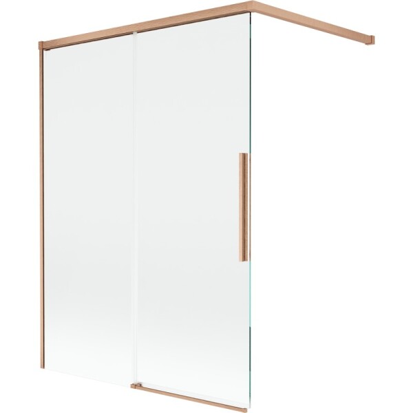 MEXEN/S - Rox vanová zástěna 2-křídlová posuvná 120 x 150, transparent, měď kartáčovaná 8C9-120-003-65-00