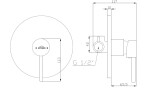 INVENA - 1-cestná nástěnná baterie DAFNI, round, černá BP-88-4O1-A
