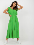 Světle zelené šaty s volánem na léto