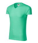 Slim Fit V-neck tričko pánské mátová 3XL