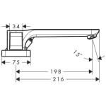 AXOR - Urquiola Tříotvorová vanová baterie, chrom 11436000