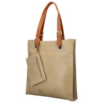 Módní dámská koženková kabelka na rameno Paytona, béžová