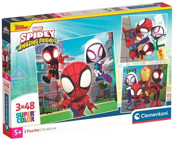 Puzzle 144 dílků Spidey a jeho úžasní přátelé 3x48 - Clementoni
