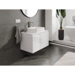 MEXEN/S - Orio koupelnová skříňka pod umyvadlo 80 cm s deskou, 1 šuplík, bílá lesk 91A10-08047-1-BFC00