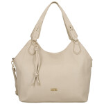 Elegantní dámská koženková kabelka na rameno Mandy, tmavě béžová