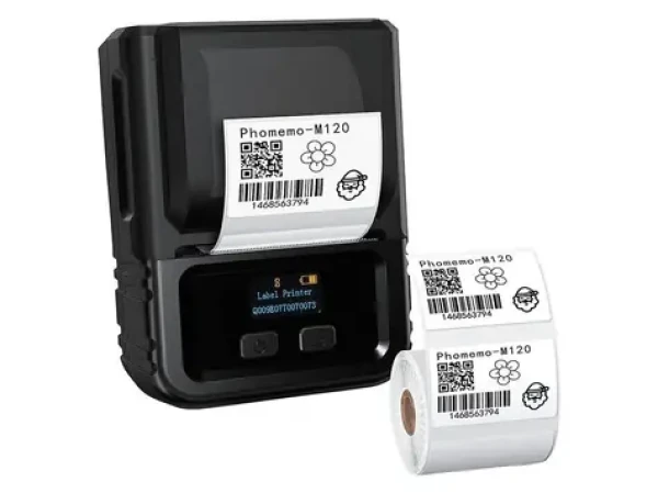 Phomemo Přenosná tiskárna štítků M120 černá / 203 dpi / termotiskárna / Bluetooth / USB-C (M120-BK)