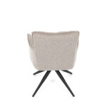 Židle jídelní, taštičkové pružiny v sedáku, 180° otočný mechanismus, lanýžová voděodolná látka, černý kov