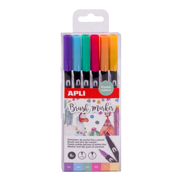 APLI štětcové fixy BRUSH DUO sada, pastelových barev