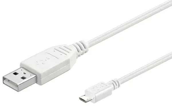 MicroConnect kabel USB2.0 A - microUSB B 0,15m bílá / USB kabel / 480 Mbit/s (USBABMICRO0,15W)