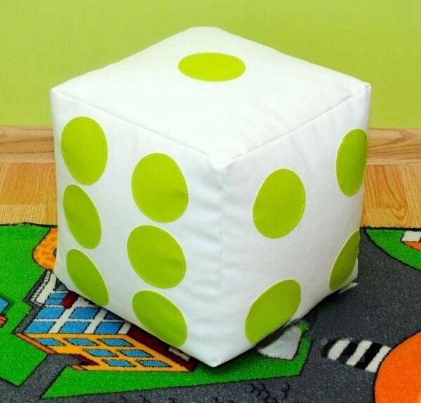 FRONTI Dětský taburet KOSTKA 40 cm - bílá + zelená