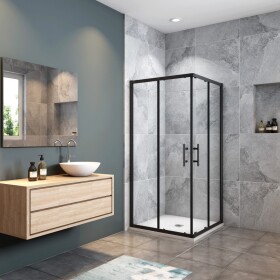 H K - Sprchový kout SIMPLE BLACK 100x80 L/P varianta, rohový vstup SE-SIMPLEBL10080