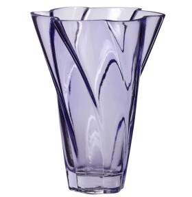 Hübsch Skleněná váza Purple 18 cm, fialová barva, sklo