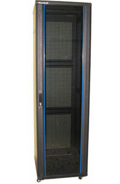 XtendLan TELCO-42U-810-BLACK-P 19" rozvaděč / výška 42U / 800 x 1000 / perforované skleněné dveře (TELCO-42U-810-BLACK-P)