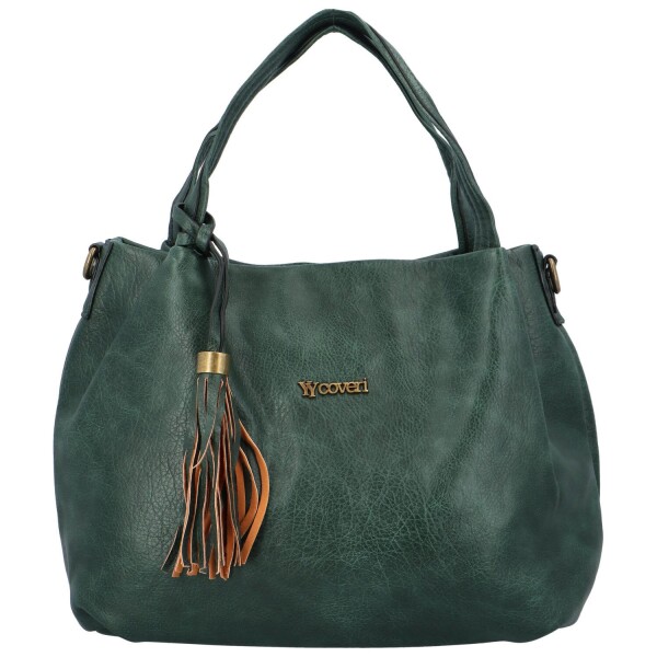 Trendová dámská koženková kabelka Elpoko, zelená