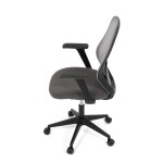 Židle kancelářská, látka šedá, houpací mechanismus, kolečka pro tvrdé povrchy