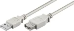 MicroConnect kabel USB2.0 A (M) - USB2.0 A (F) 5m šedá / 480Mbit/s (USBAAF5)