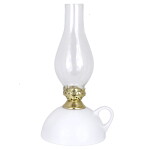 Strömshaga Petrolejová lampa Handle Ceramics White, bílá barva, čirá barva, sklo, keramika