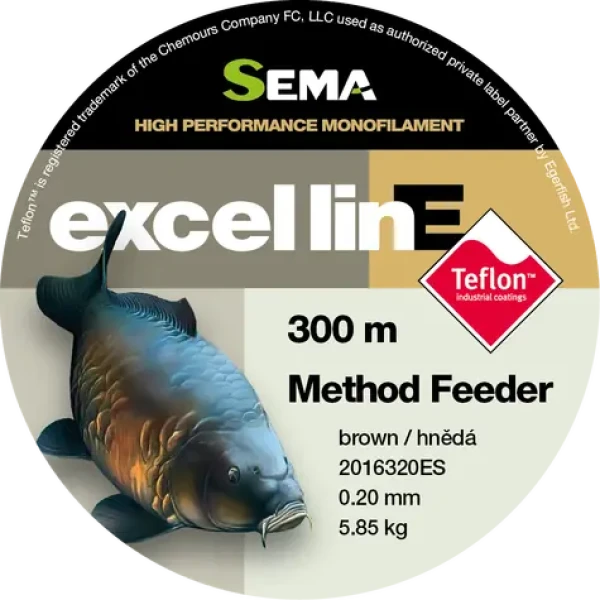 SEMA Vlasec Method Feeder Teflon hnědá / 300 m / 0,22 mm / 6,1 kg